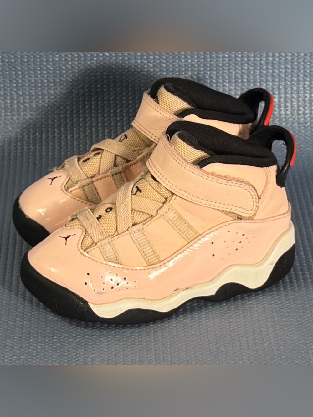 Nike Air Jordan 6 Rings Atmosphere Pink Patent Leather Shoes 323420-602 Size 7C
